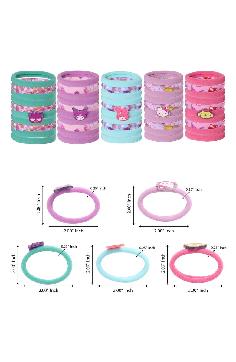 Hello Kitty Hair Ties in Bulk 50 Pieces Sanrio Hair Accessories, Alternate, color, Multicolored