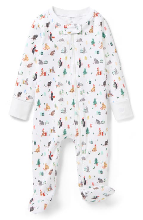 Merry Meow Fitted One-Piece Pima Cotton Pajamas (Baby)