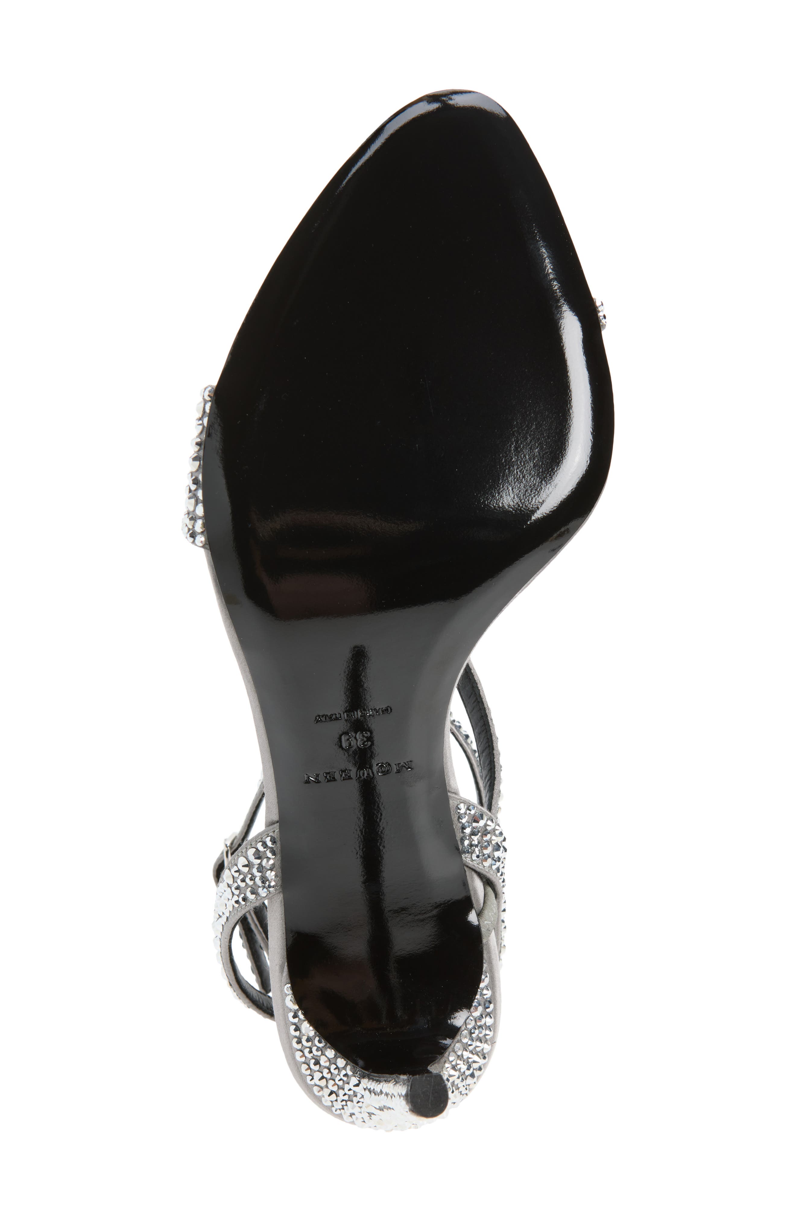 Crystal Embellished Ankle Strap Sandal, Alternate, color, BITUMEN