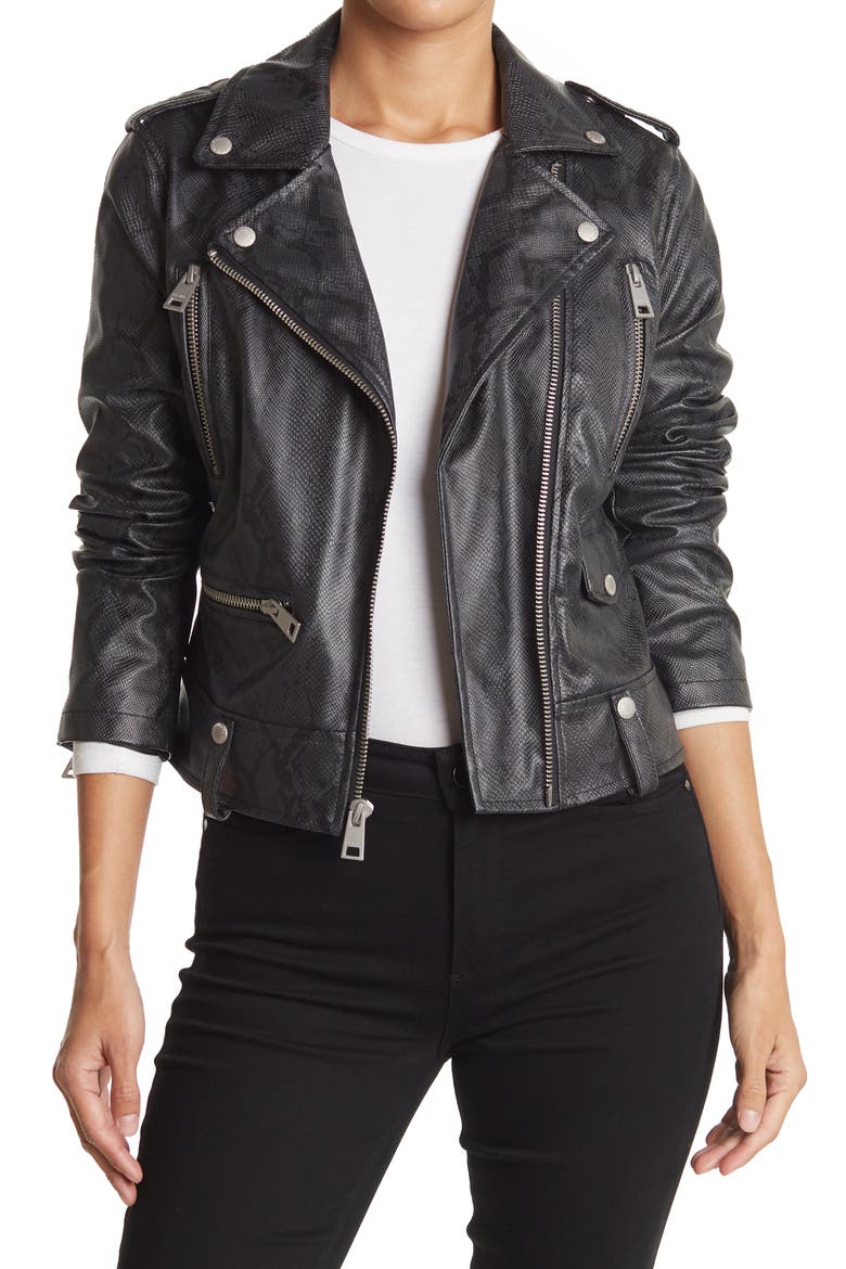 Levi's® Faux Leather Moto Jacket, Main, color, BK ELC BLU