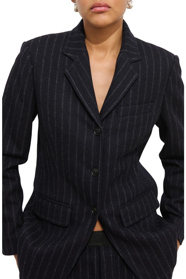 Chalkstripe Wool Blazer, Main, color, NAVY/ CHALK