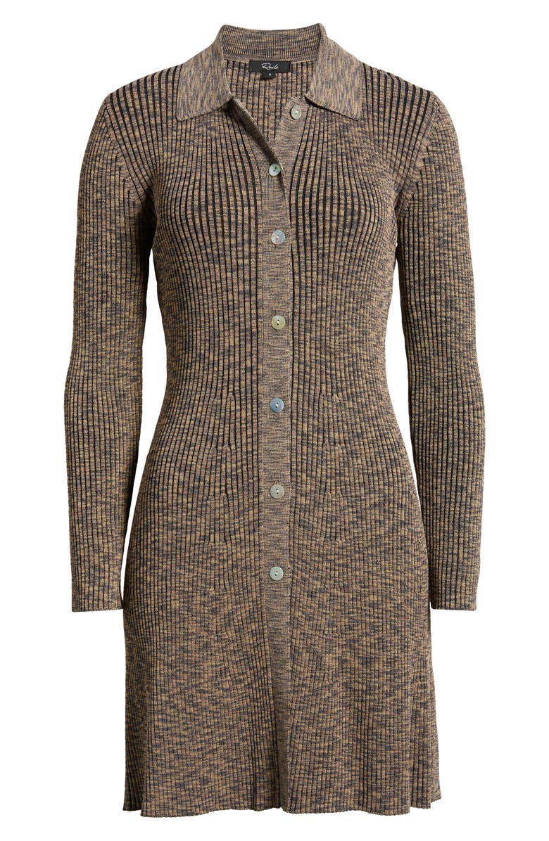 Rails Nikki Space Dye Rib Long Sleeve Sweater Minidress, Alternate, color, Mocha Space Dye