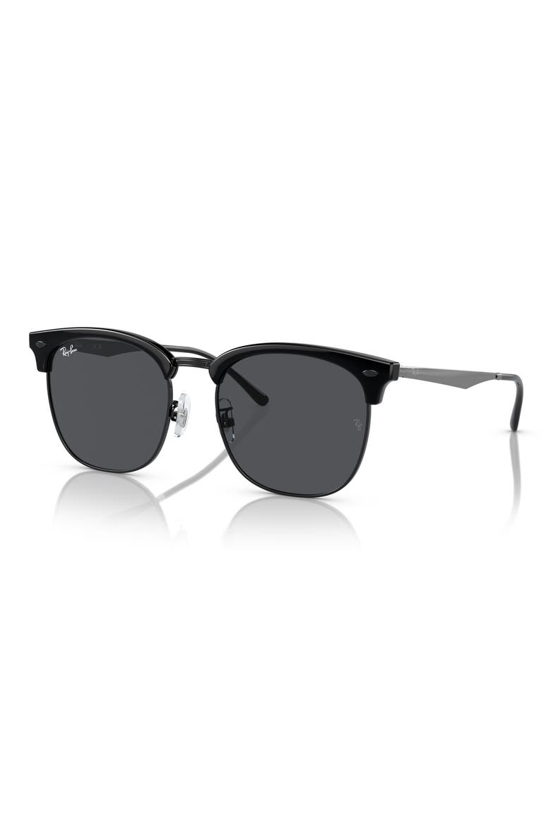 56mm Square Sunglasses, Alternate, color, BLACK ON BLACK / DARK GREY