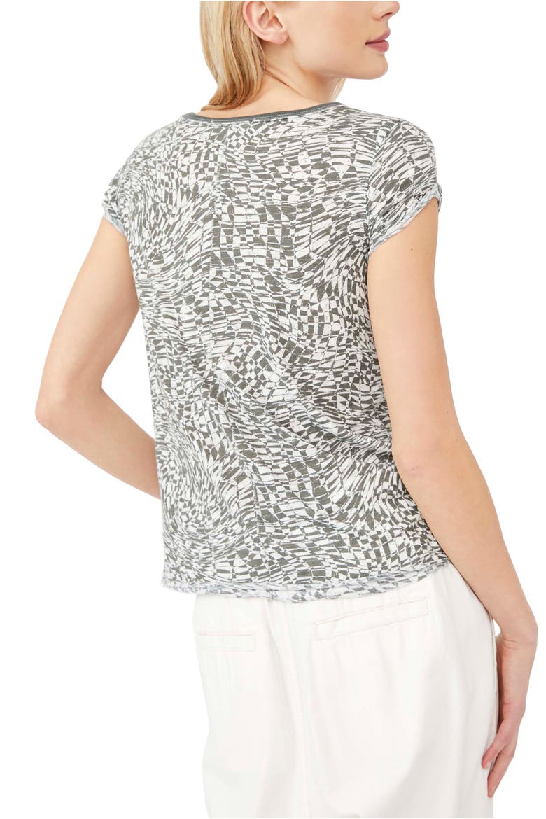 Print Clare Tee, Alternate, color, BROWN IVORY GEO