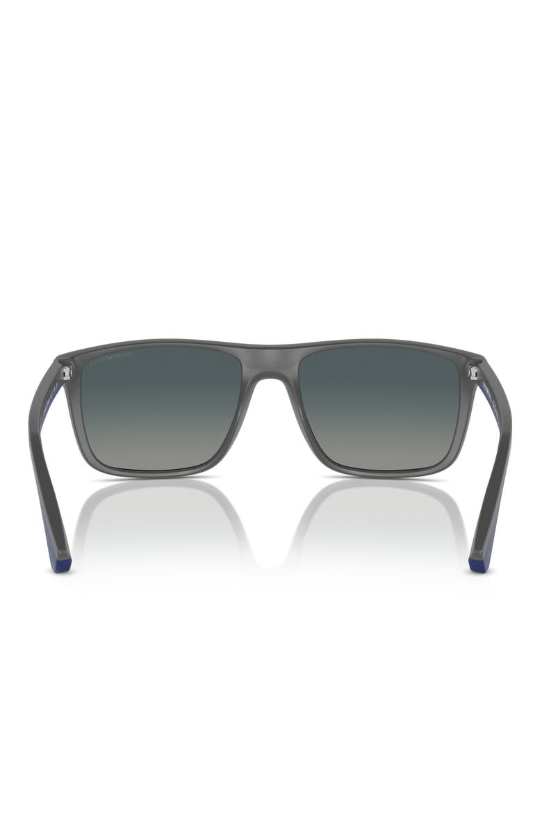 56mm Polarized Square Sunglasses, Alternate, color, GREY / GRADIENT BLUE POLAR