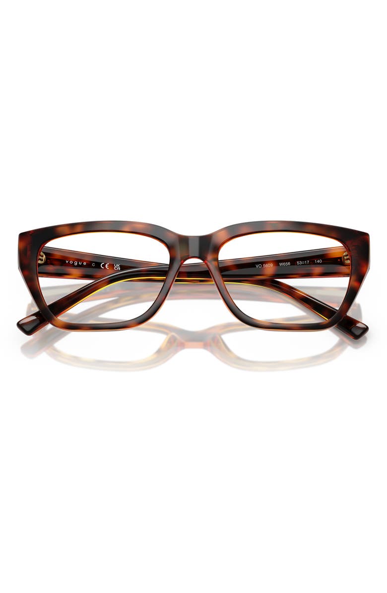 VOGUE 51mm Pillow Optical Glasses, Alternate, color, Dark Havana