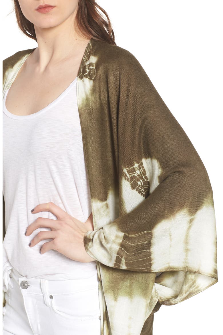Spellbound Tie Dye Kimono Duster, Alternate, color, KHAKI
