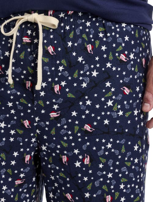 Vineyard Vines Whale Flannel Lounge Pants In Nautical Navy