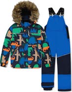 Deux par Deux Dinosaur Discover Fleece Jacket Snow Pants Two Piece Snowsuit