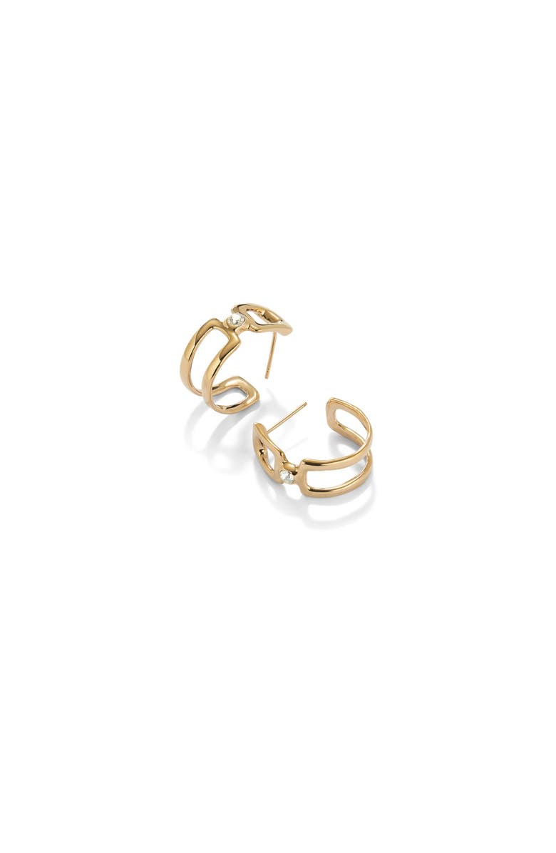 UNODE50 Double Hoop Topaz Earrings, Alternate, color,