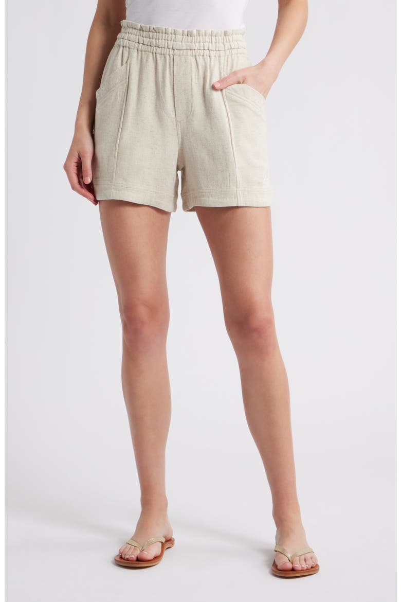 Skyrise Patch Pocket Shorts, Main, color, HEATHER ECRU