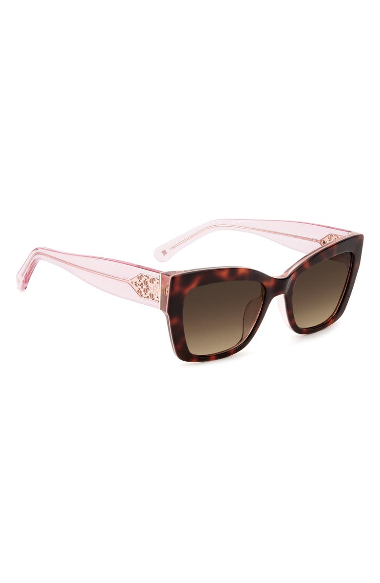 Kate Spade New York 53mm valeria/s cat eye sunglasses, Alternate, color, Havana Pink/ Brown Gradient