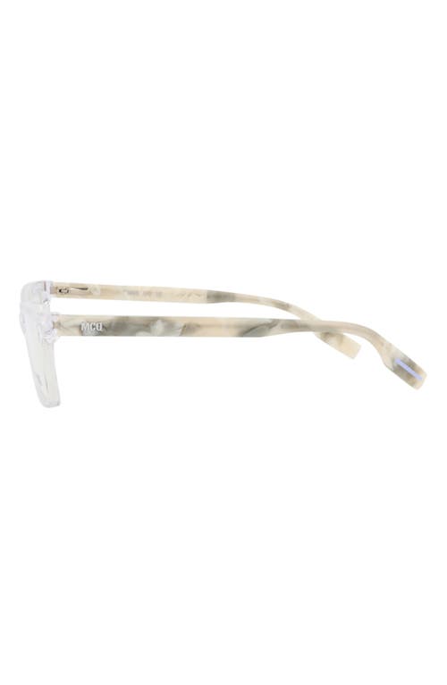 Alexander Mcqueen Mcqueen 51mm Rectangular Optical Glasses In Crystal White Transparent