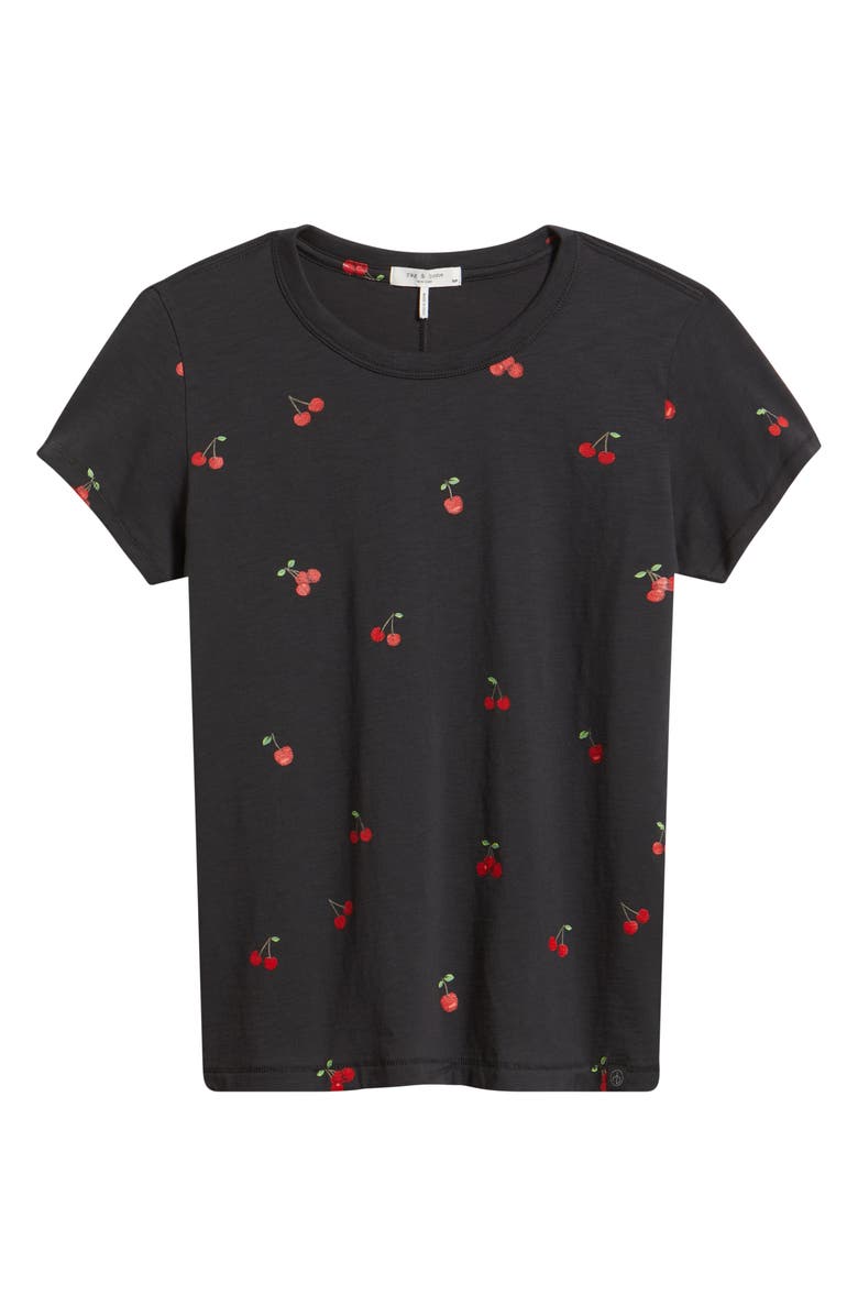 rag & bone Cherry Print Cotton Graphic T-Shirt, Alternate, color, Black Multi