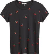 rag & bone Cherry Print Cotton Graphic T-Shirt