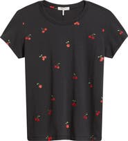 rag & bone Cherry Print Cotton Graphic T-Shirt
