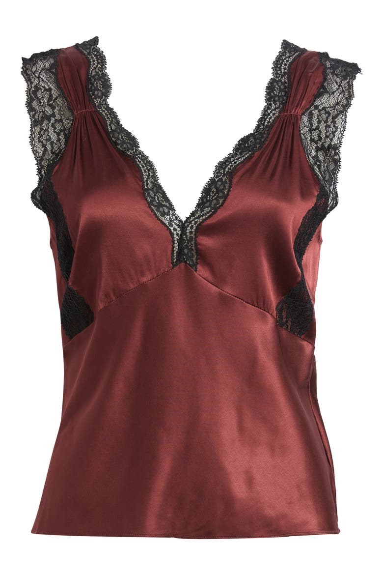Marin Lace & Silk Tank Top, Alternate, color, GARNET