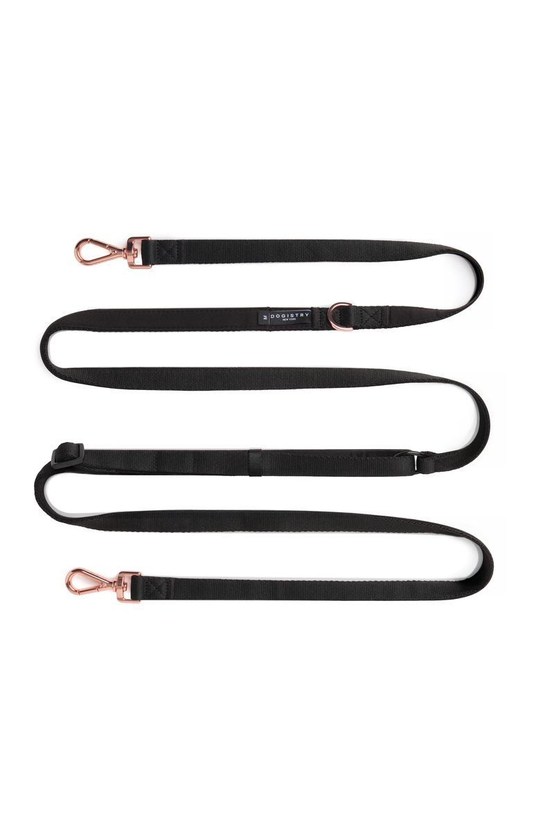 Dogistry Metro Hands Free Leash, Alternate, color, Black/Rose Gold - Medium