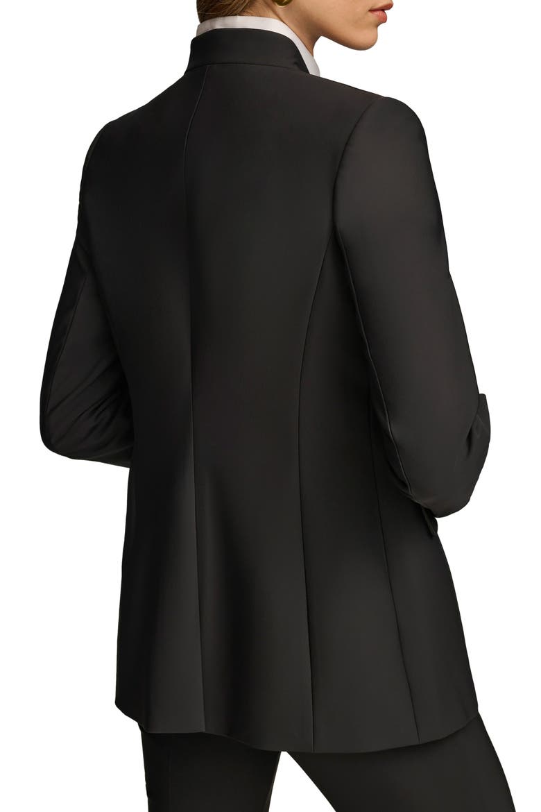 Sleeve Button Detail Shawl Collar Jacket, Alternate, color, BLACK