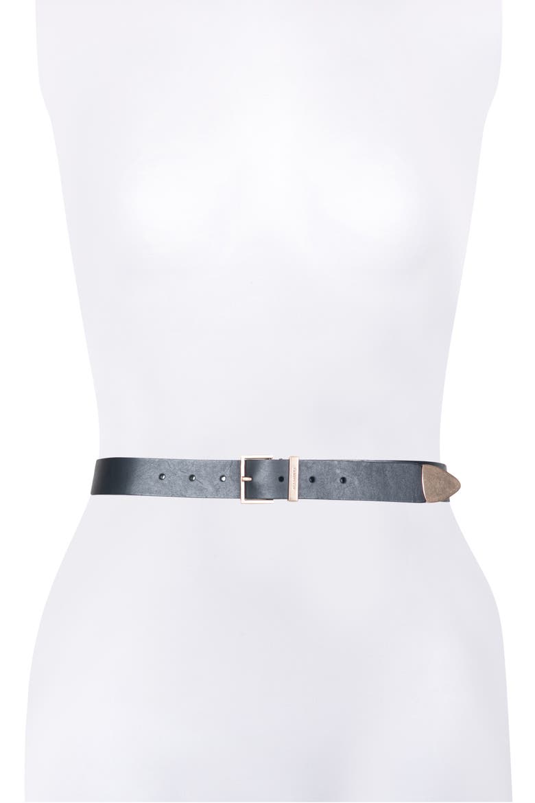 Leather Belt, Alternate, color, BLACK/WARM BRASS