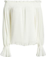 KOBI HALPERIN Elizabeth Plissé Off the Shoulder Top