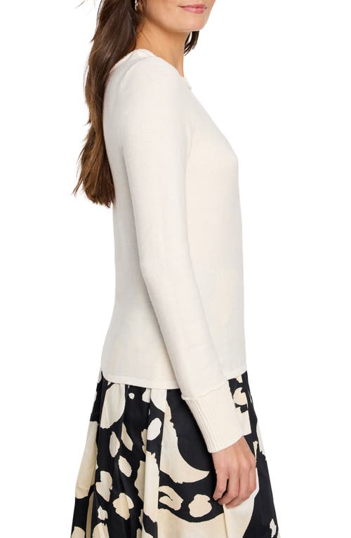 Nic + Zoe Nic+zoe Baby Garter Crewneck Sweater In Classic Cream