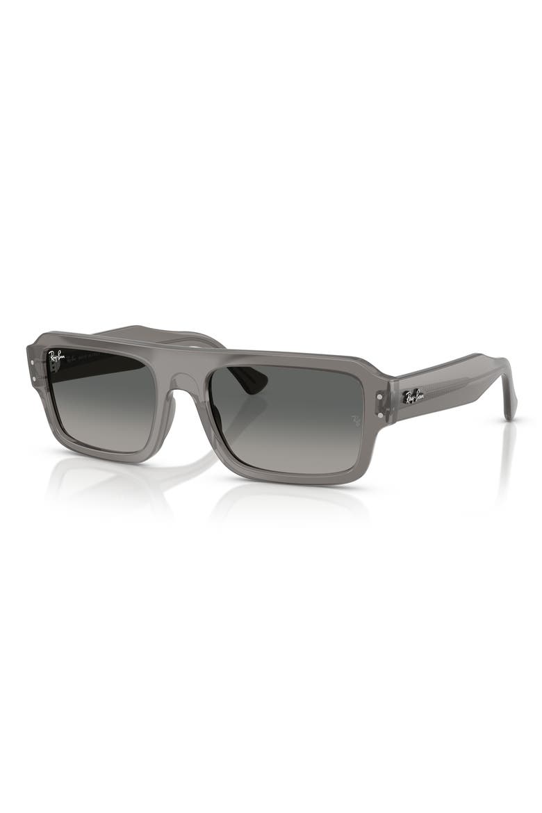 56mm Rectangular Sunglasses, Alternate, color, TRANSPARENT GREY