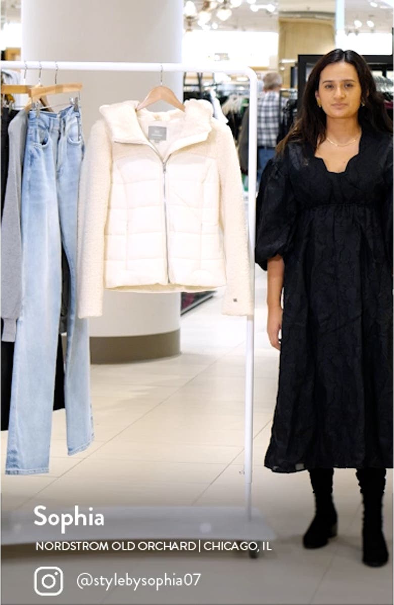 Liliane Mixed Media Faux Shearling Jacket, sales video thumbnail