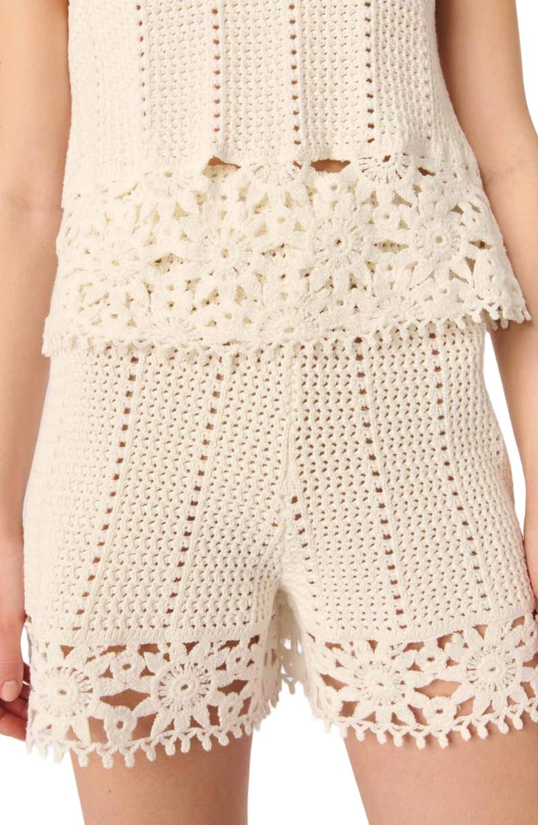 maje Crochet-knit shorts, Alternate, color,