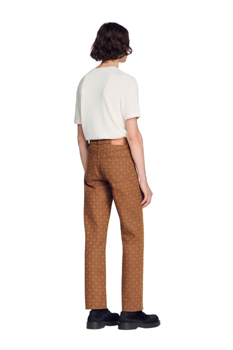 Square Cross motif jeans, Alternate, color, Tobacco brown