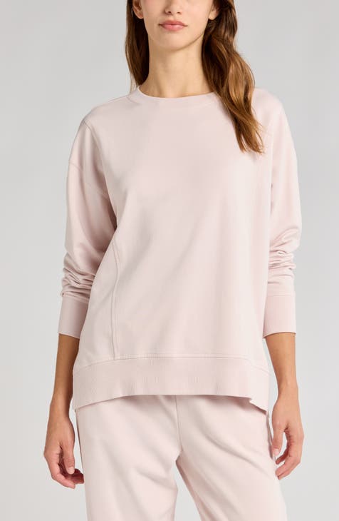 Light pink crew neck sweatshirt deals