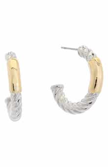 Juvell Two-Tone Textured Hoop Earrings