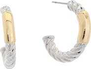 Juvell Two-Tone Textured Hoop Earrings