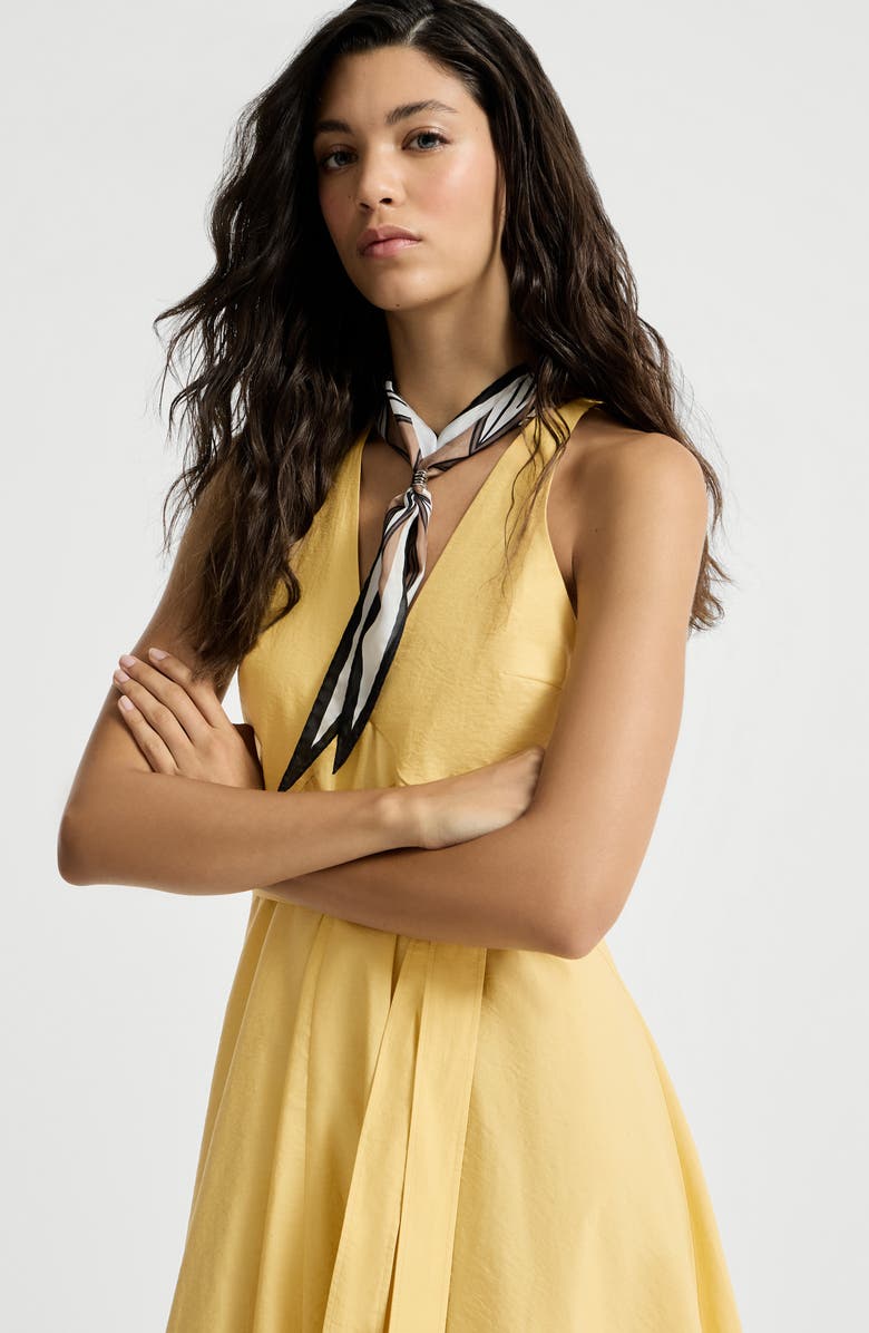 Brunello Cucinelli Poplin belted dress, Alternate, color, Yellow