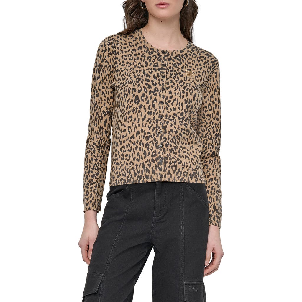 DKNY JEANS DKNY JEANS LEOPARD PRINT CARDIGAN