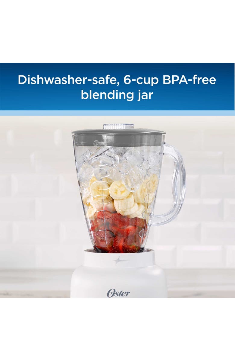 OSTER 6 Cup 5 Speed 700 Watt Plastic Jar Easy To Use Blender, Alternate, color, White