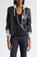 Cinq à Sept Khloe Hooded Faux Leather Jacket