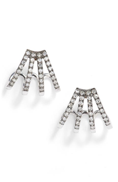 Diamond Multirow Huggie Earrings