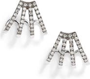 EF Collection Diamond Multirow Huggie Earrings