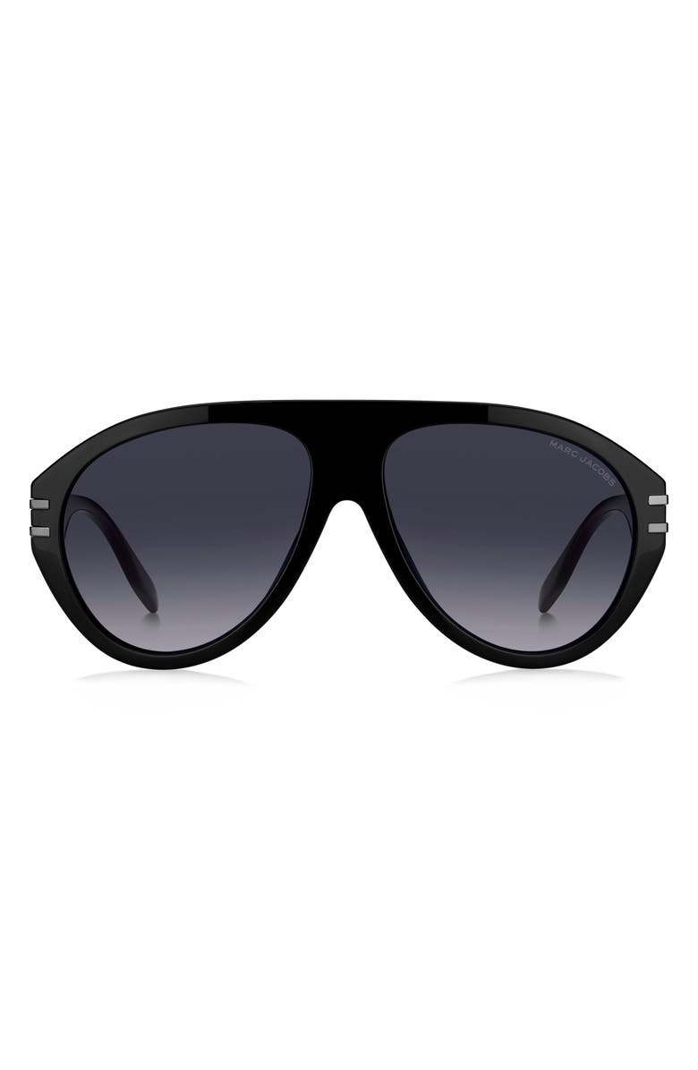 Marc Jacobs 58mm Pilot Sunglasses, Main, color, Black Dark Ruthenium