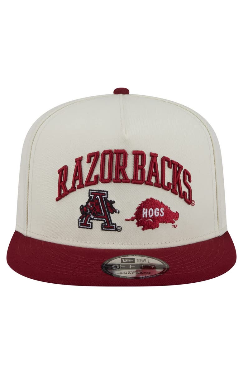 New Era Men's New Era White Arkansas Razorbacks Collegiate 9FIFTY A-Frame Snapback Hat, Alternate, color, 