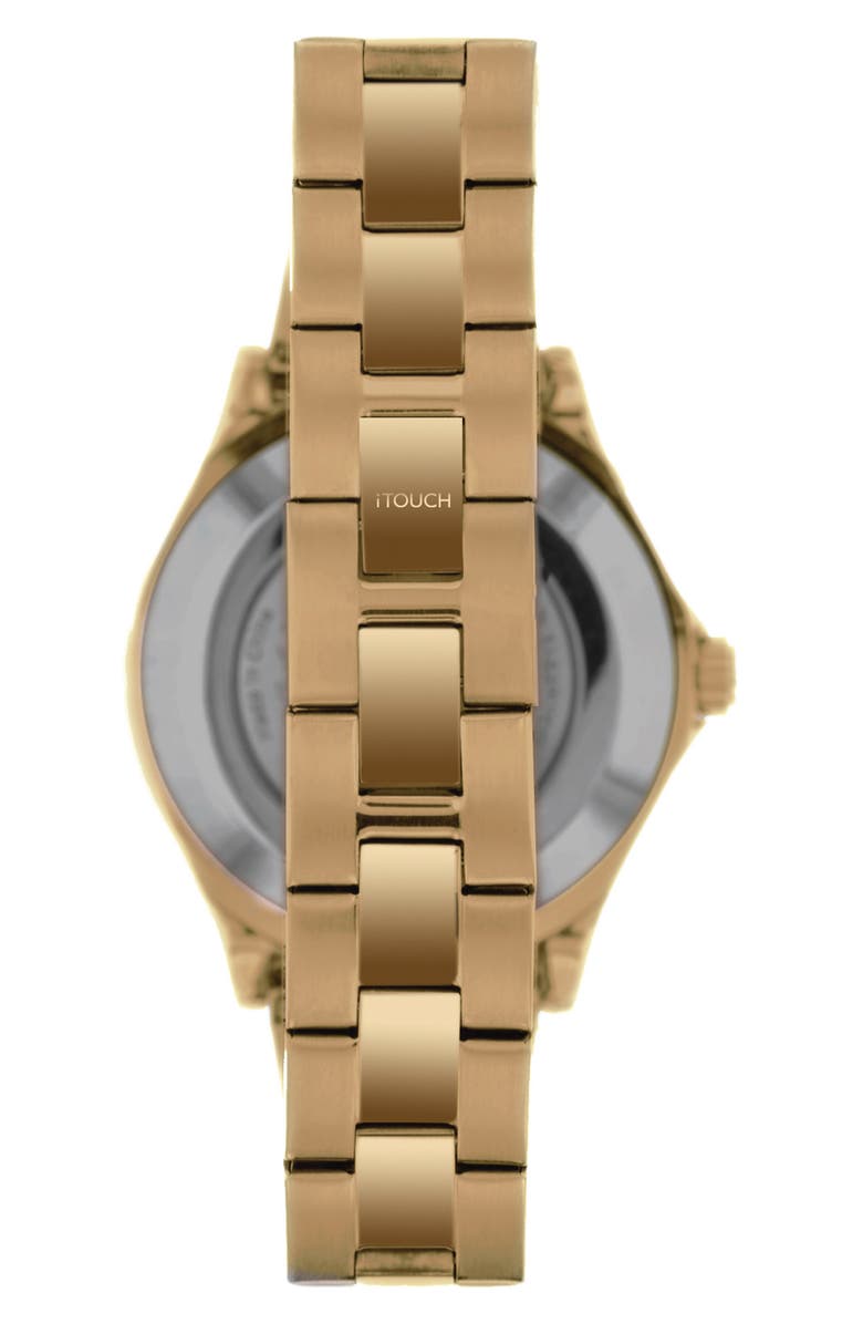 I TOUCH Connected Crystal Embellished Gold Strap Hybrid Fitness Tracker Smartwatch, 38mm, Alternate, color, 