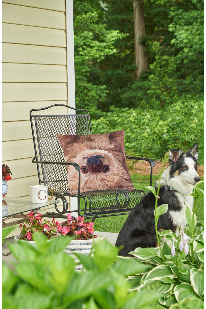 Sloth To Do Indoor/Outdoor Decorative Throw Pillow, 18" x 18", Alternate, color, Brown