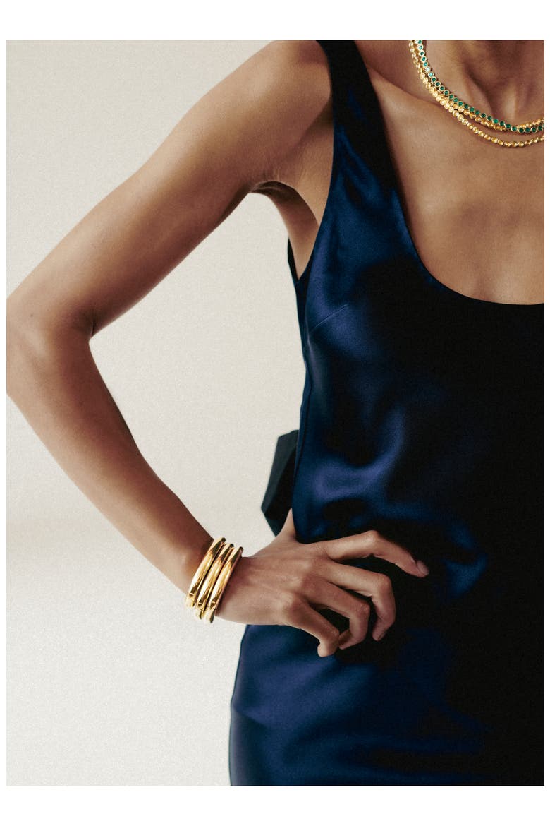 x Kate Young Tennis Necklace , Alternate, color, YELLOW GOLD