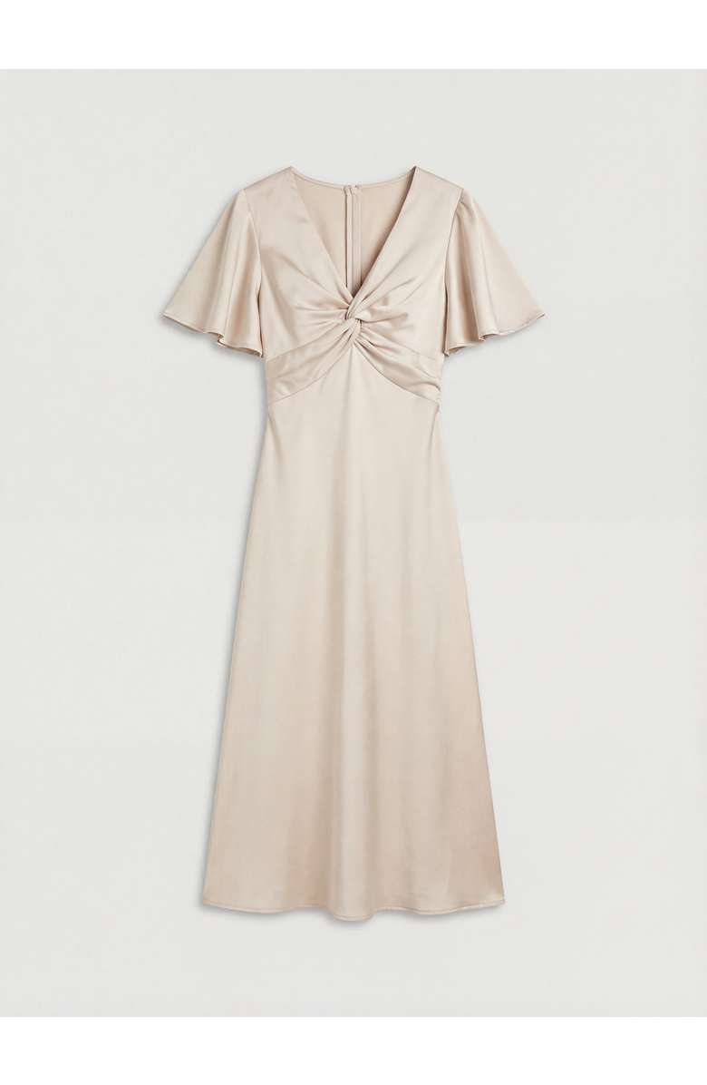 Oasis Angel Sleeve Midi Bridesmaid Dress, Alternate, color, Champagne