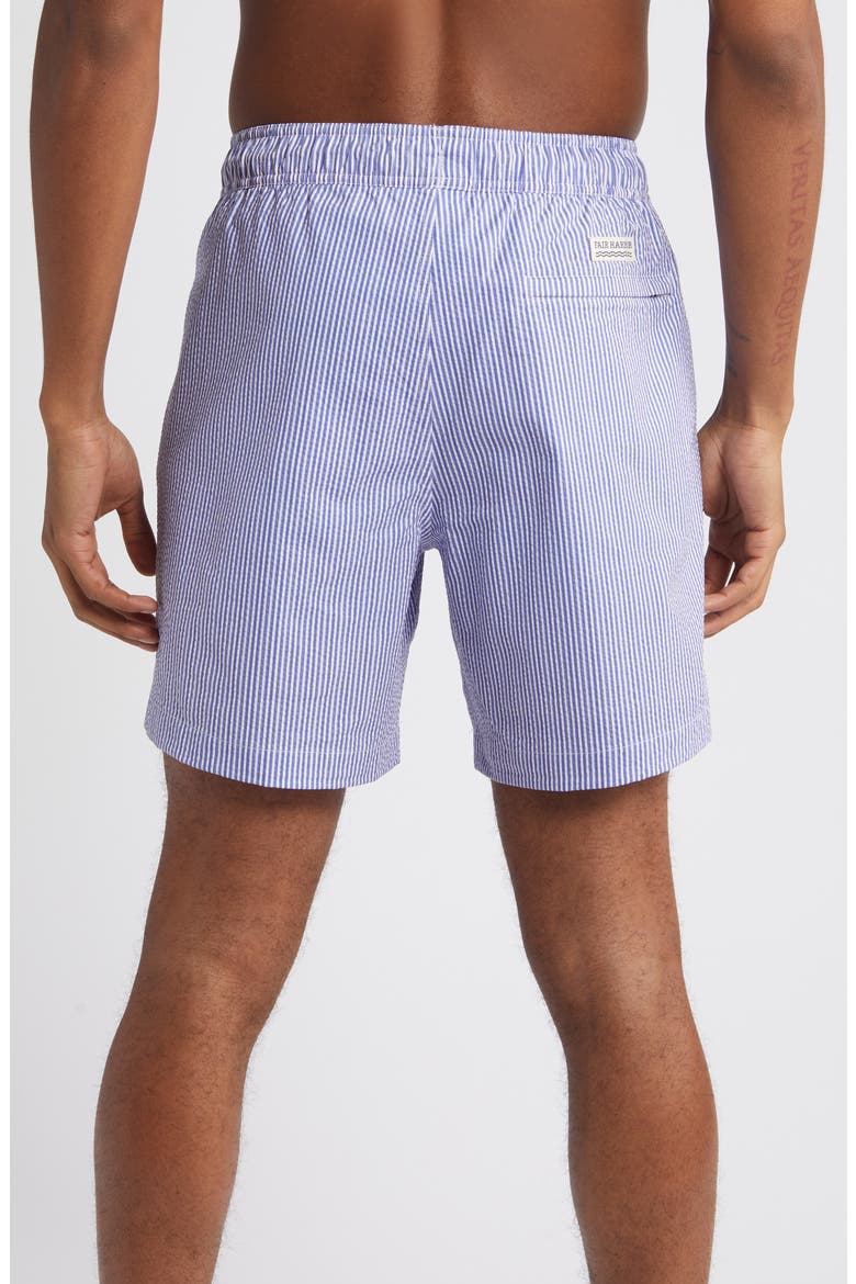 The Bayberry Medallion Print Water Repellent Swim Trunks, Alternate, color, LIGHT BLUE SEERSUCKER