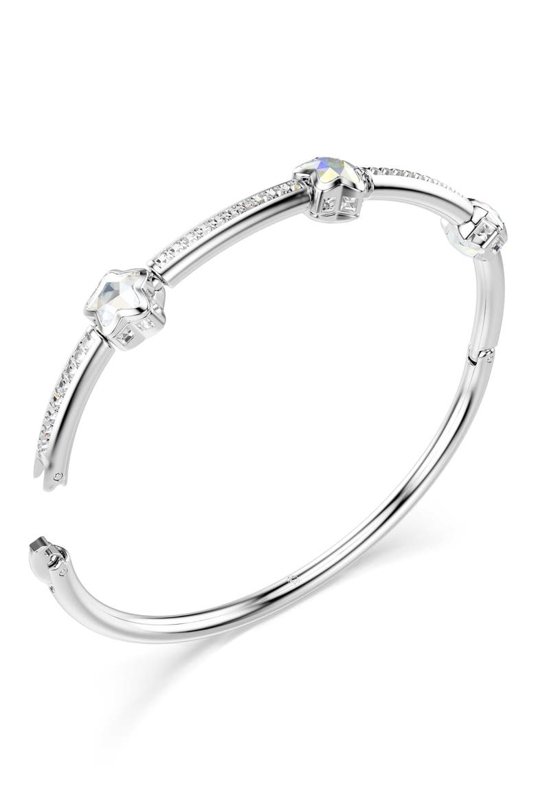 Chroma Crystal Bangle, Alternate, color, WHITE RHODIUM PLATED