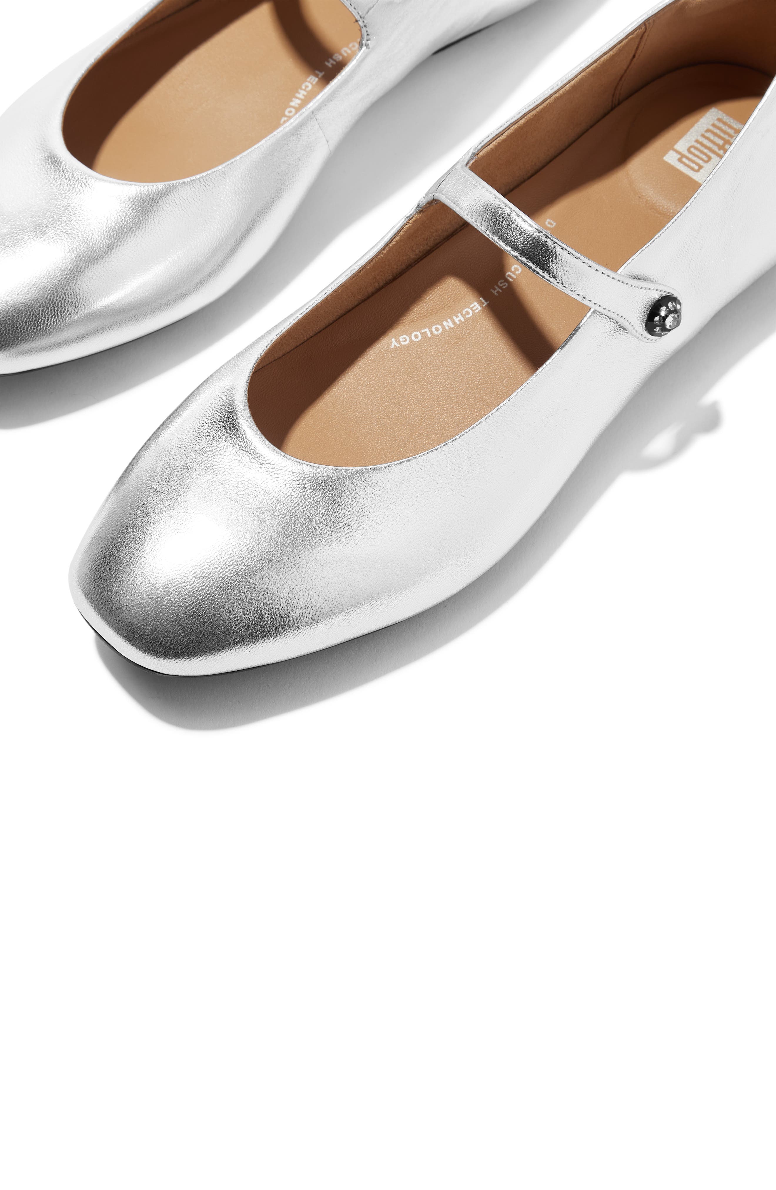 Delicato Mary Jane Flat, Alternate, color, SILVER
