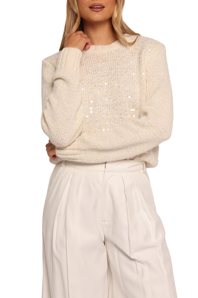 Medora Sequin Sweater, Main, color, IVORY