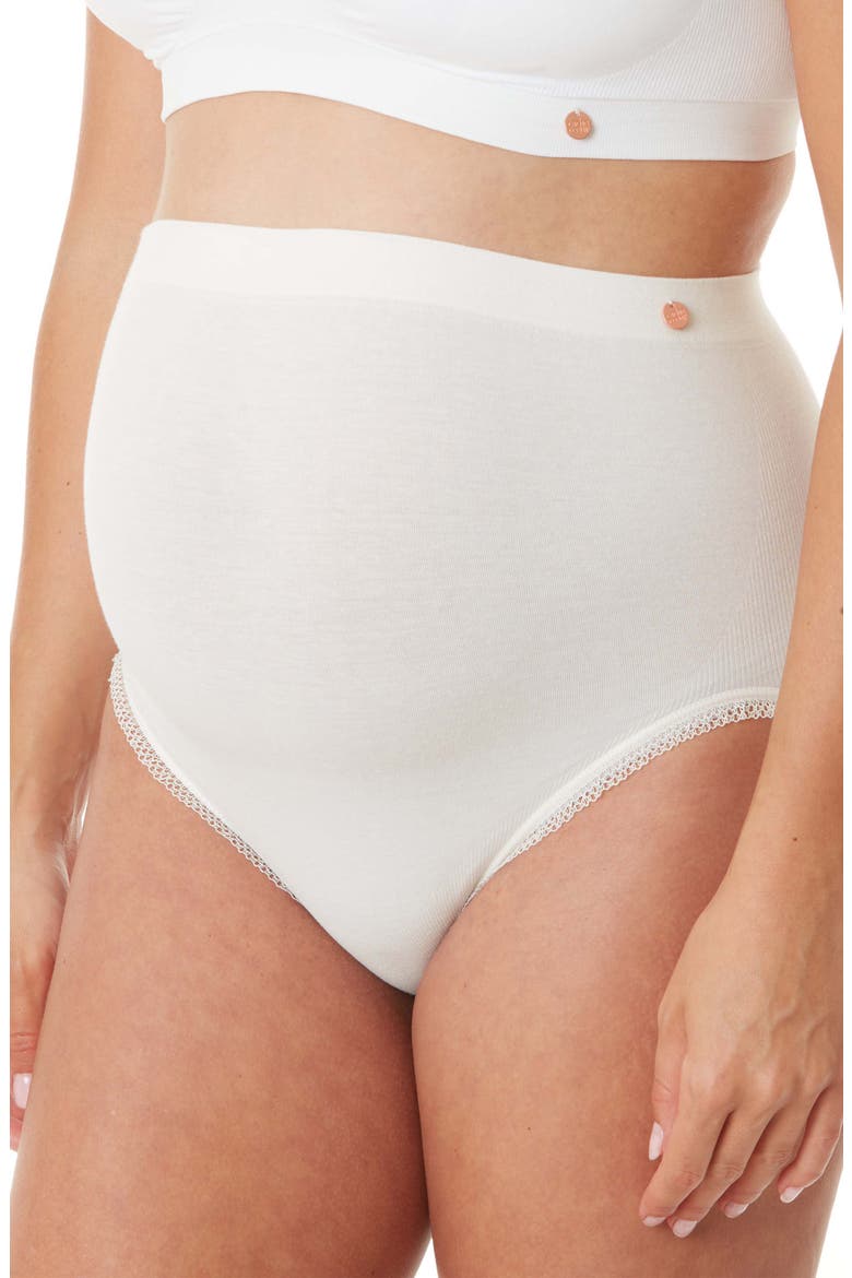 High Waist Maternity Briefs, Main, color, NATURAL